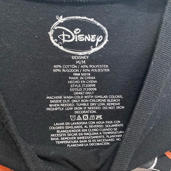 Disney Mickey and Minnie Black T Shirt - Picture 2 of 5